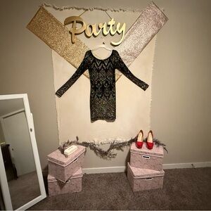 Jump Black and Gold Party Dress